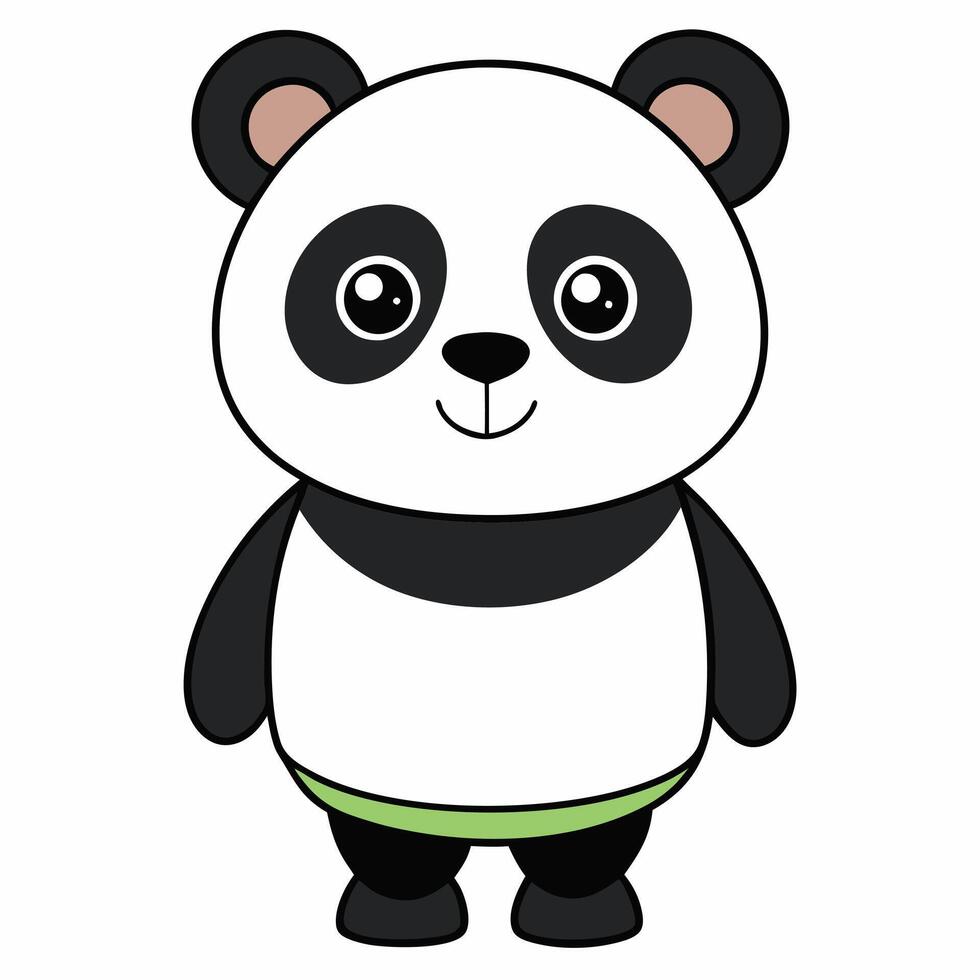 Cute Cartoon Panda Bear Illustration vector