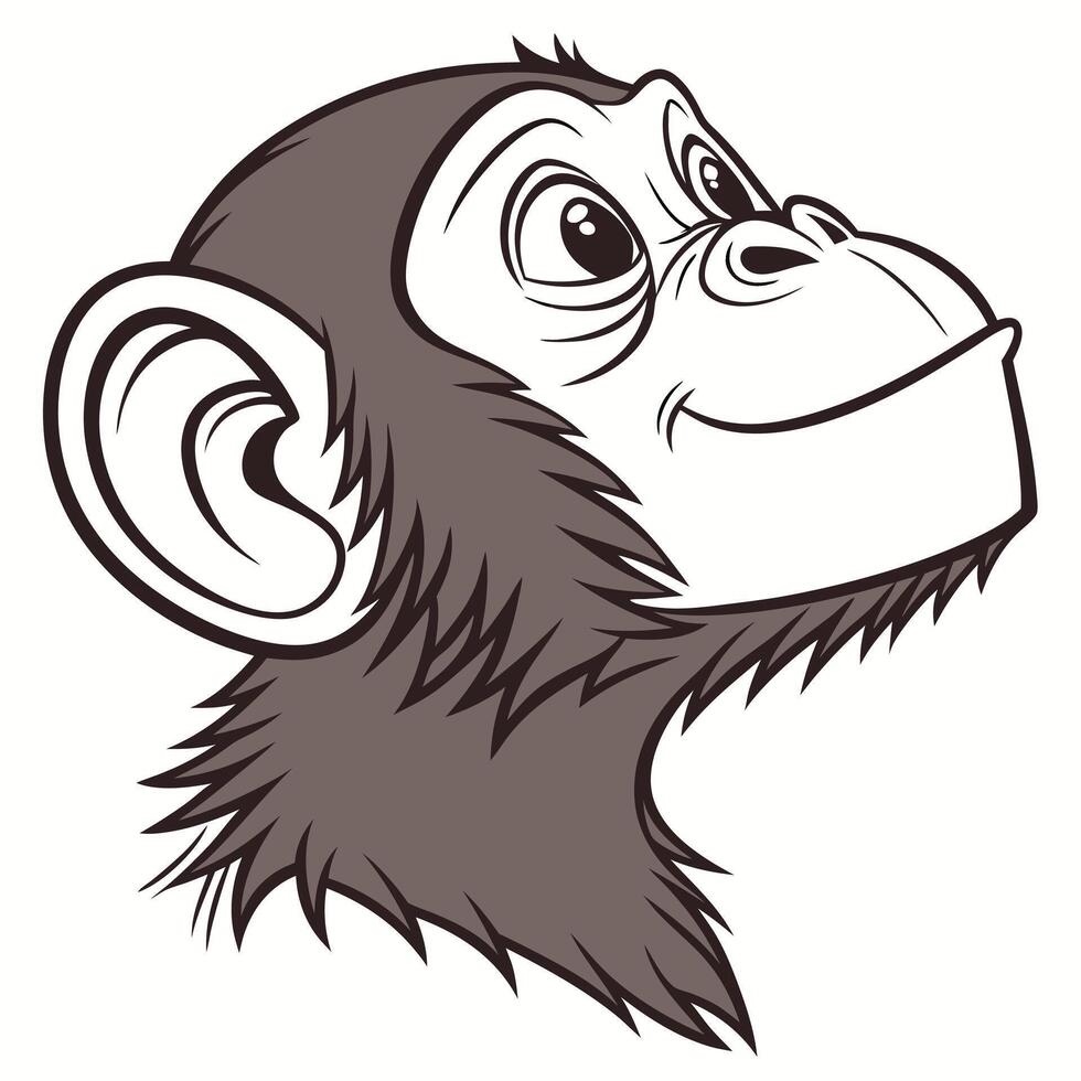 A monkey head with a smile on its face vector