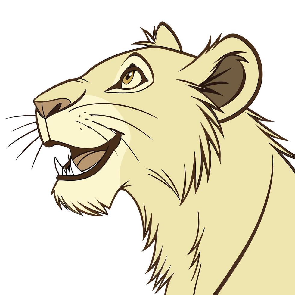 A cartoon lion head with a smile vector