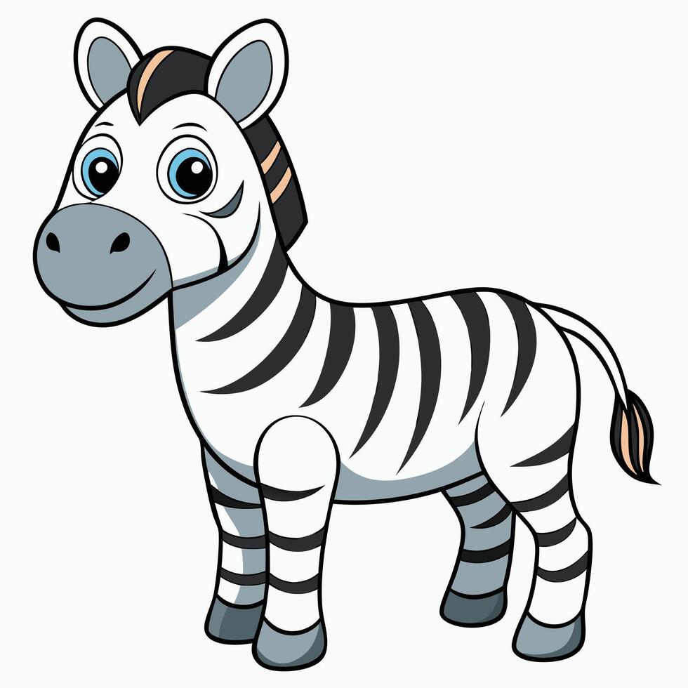 Cartoon Style Zebra Portrait vector