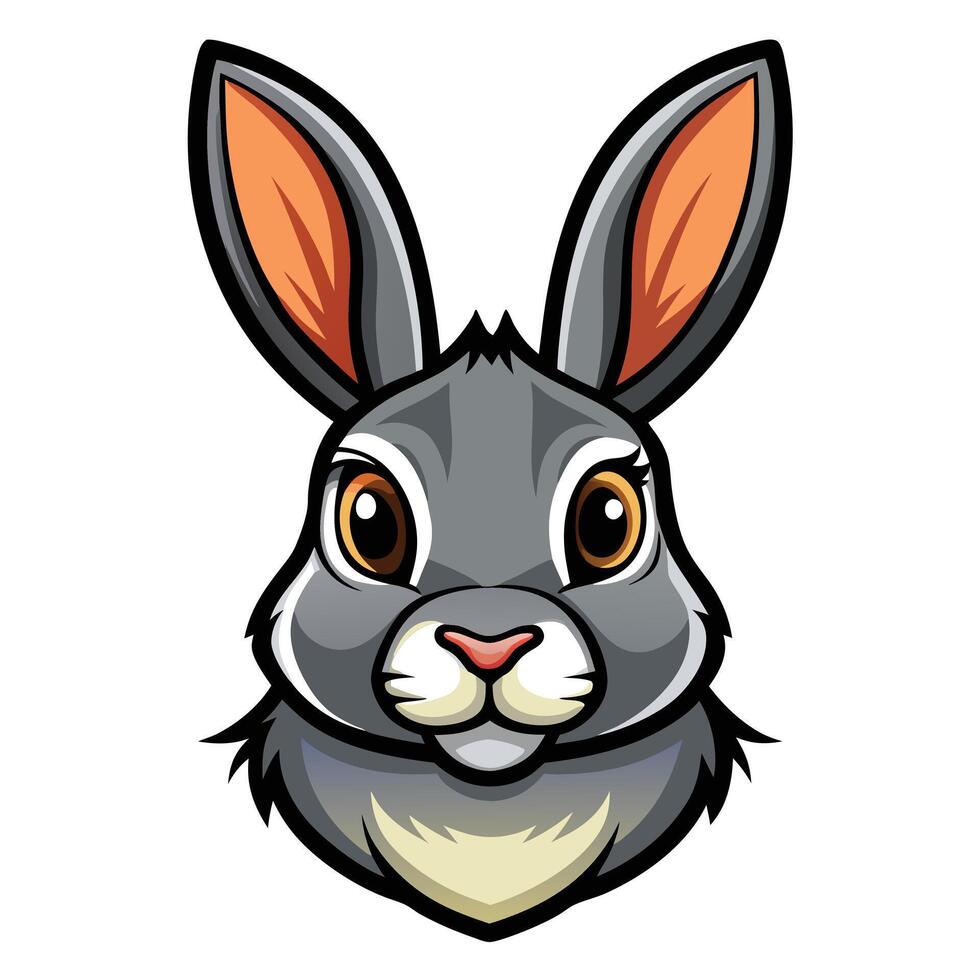 A cartoon rabbit head on a white background vector
