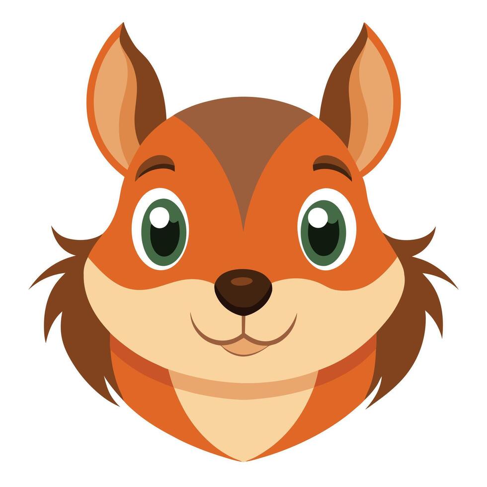 Cartoon Squirrel Face Illustration vector