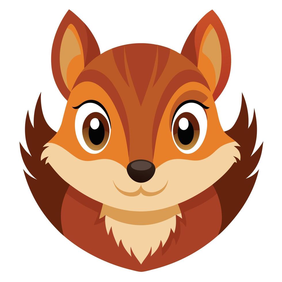 Cute cartoon Squirrel Portrait vector