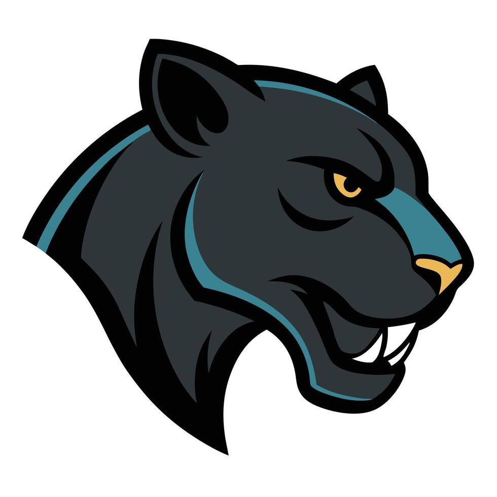 The head of a panther is shown on a white background vector
