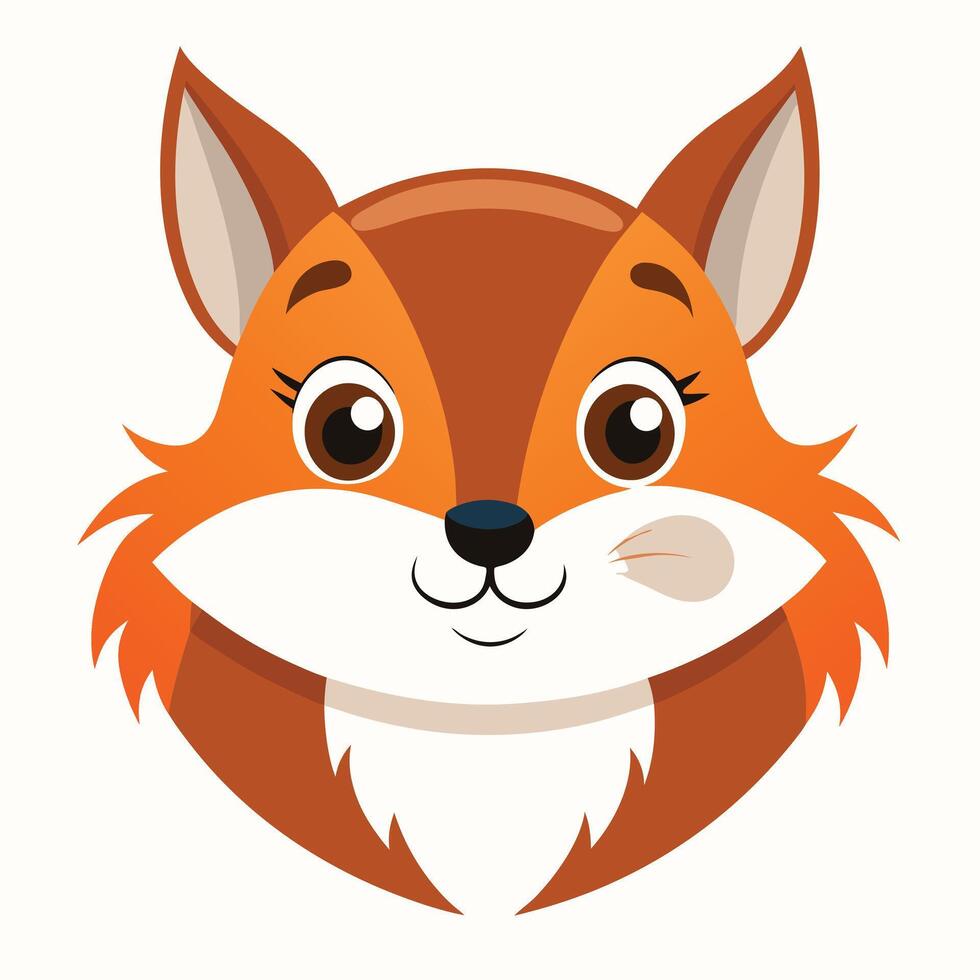 A cartoon fox head with a big nose vector