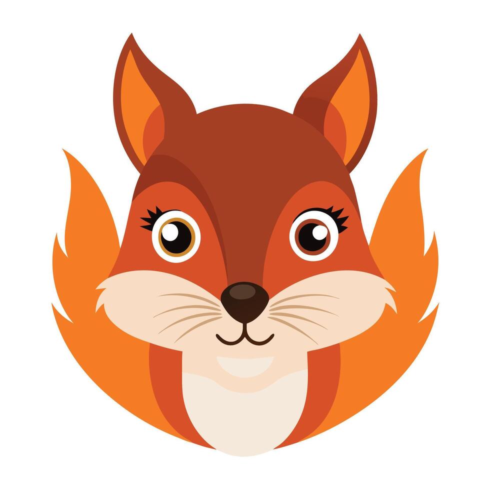 A cartoon squirrel head with orange fur vector