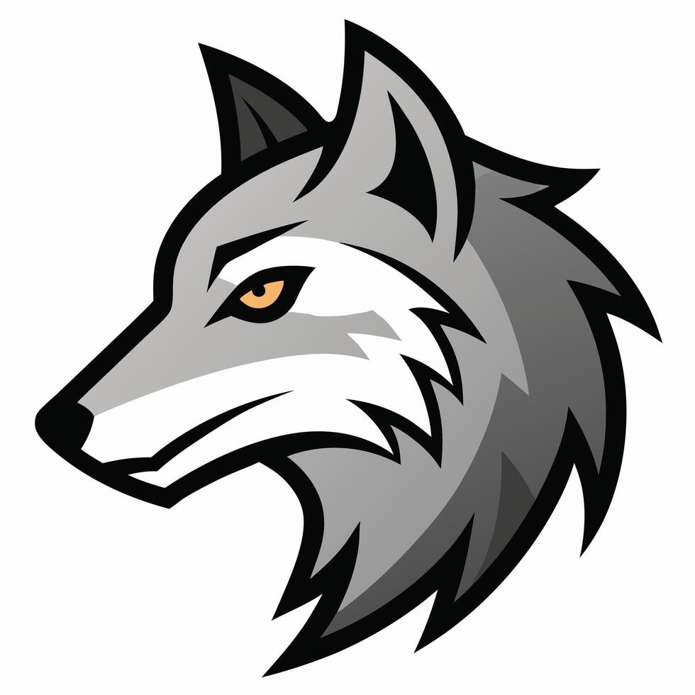 The wolf head is shown on a white background vector