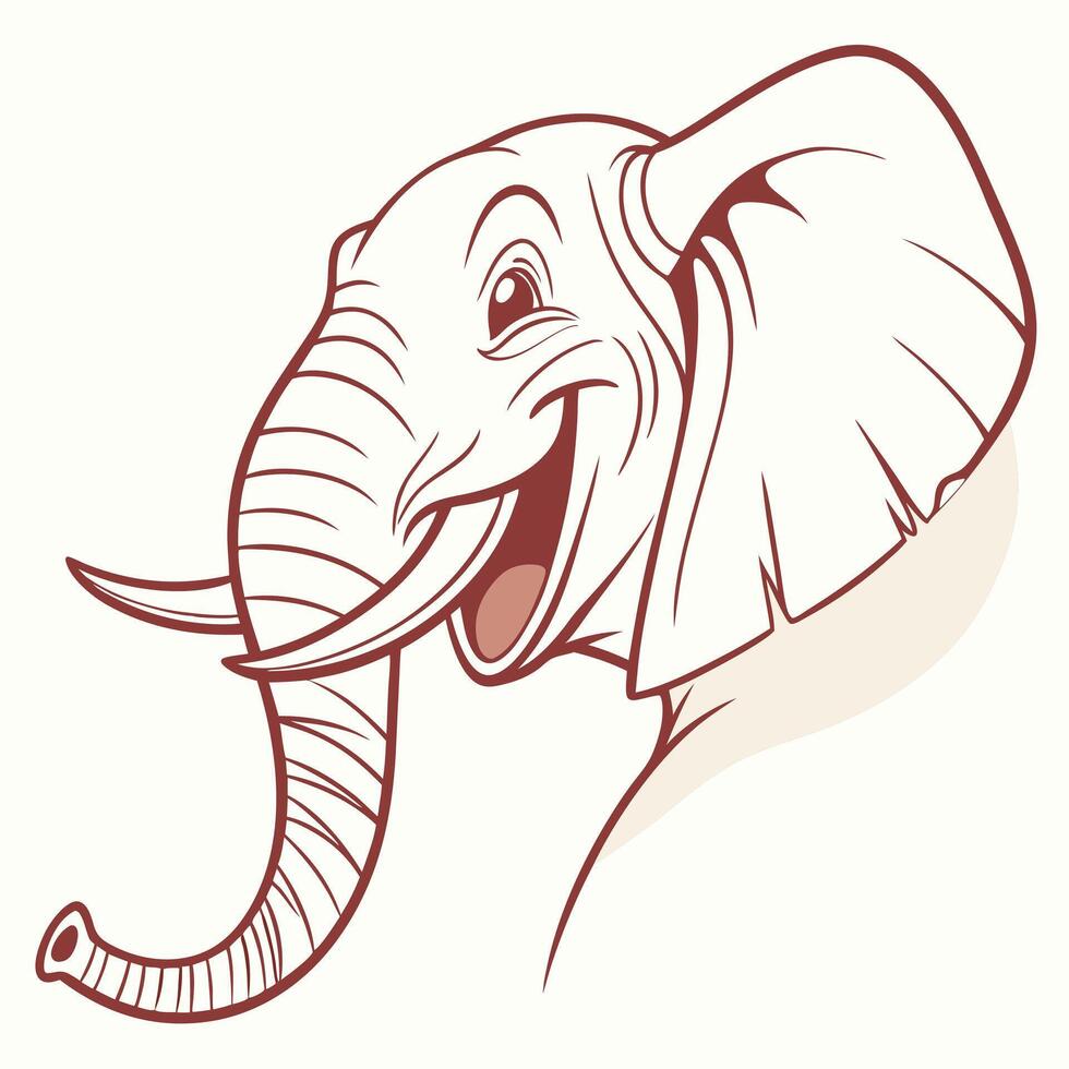 An elephant head with a smile vector