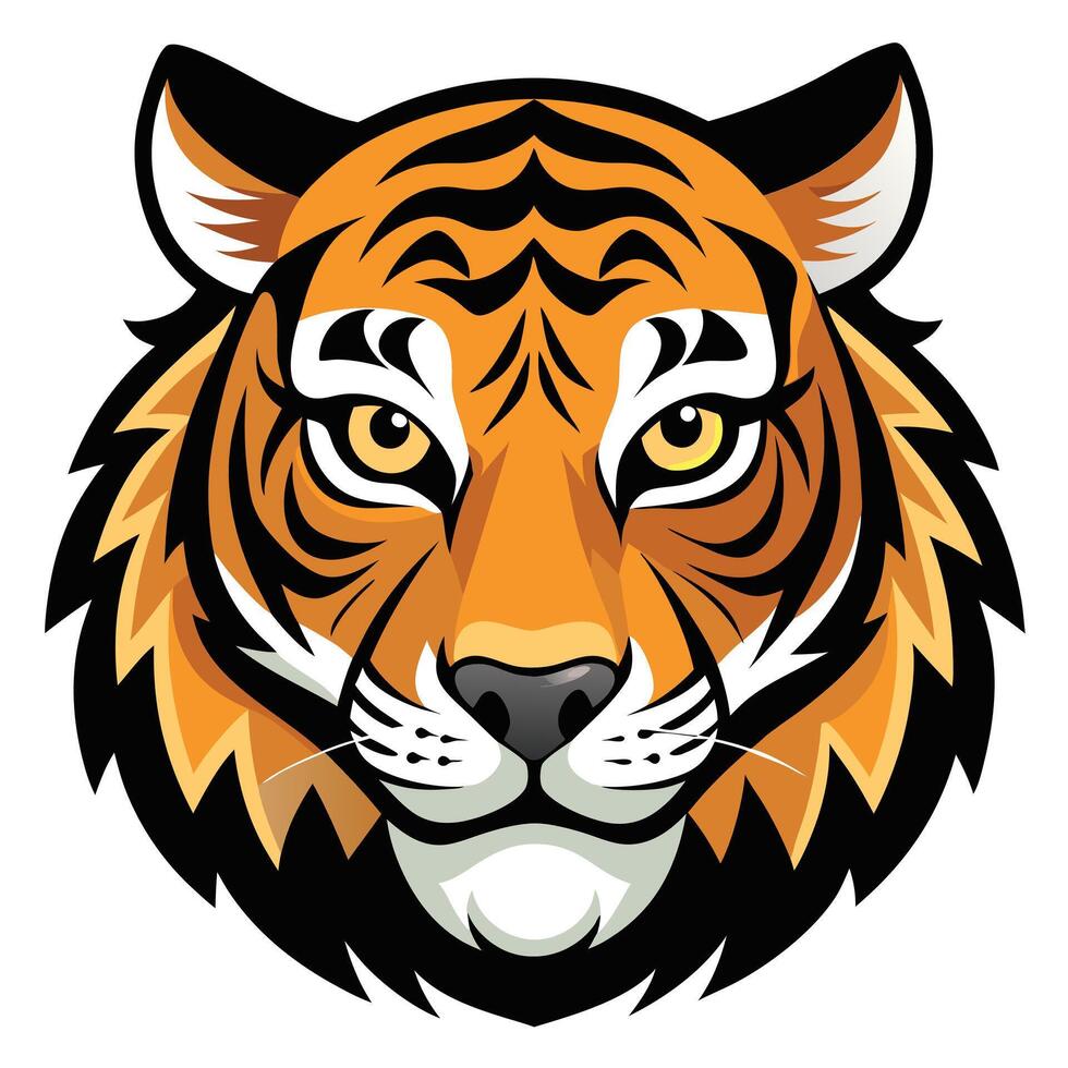 Angry Tiger Head Illustration vector
