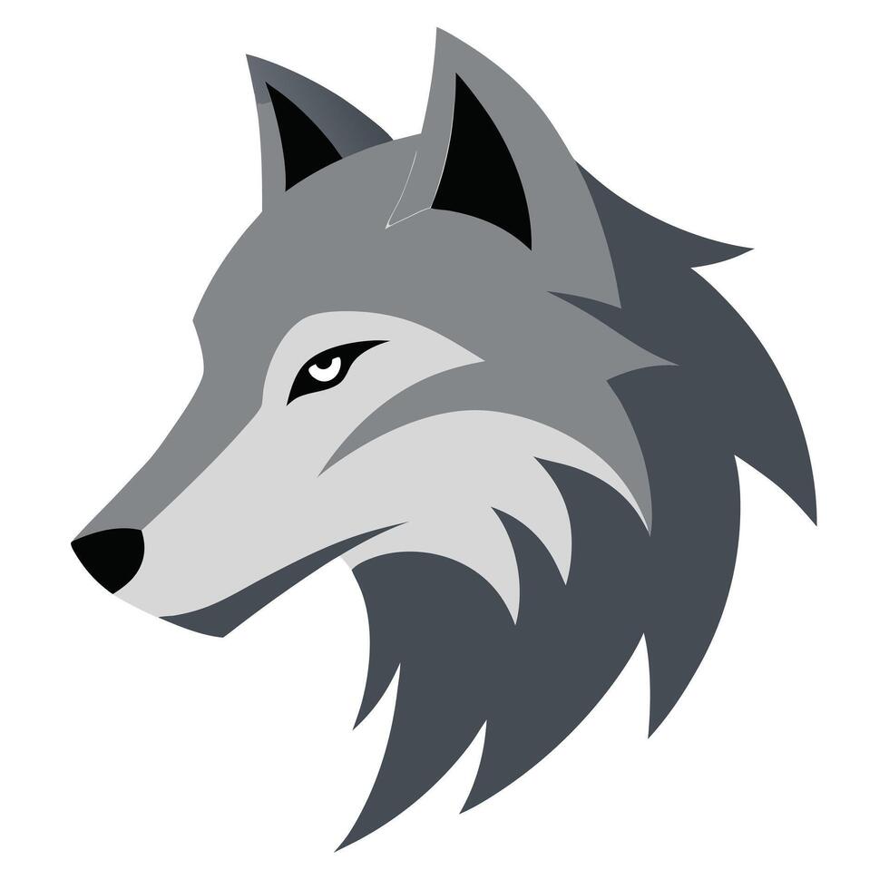 A wolf head on a white background vector
