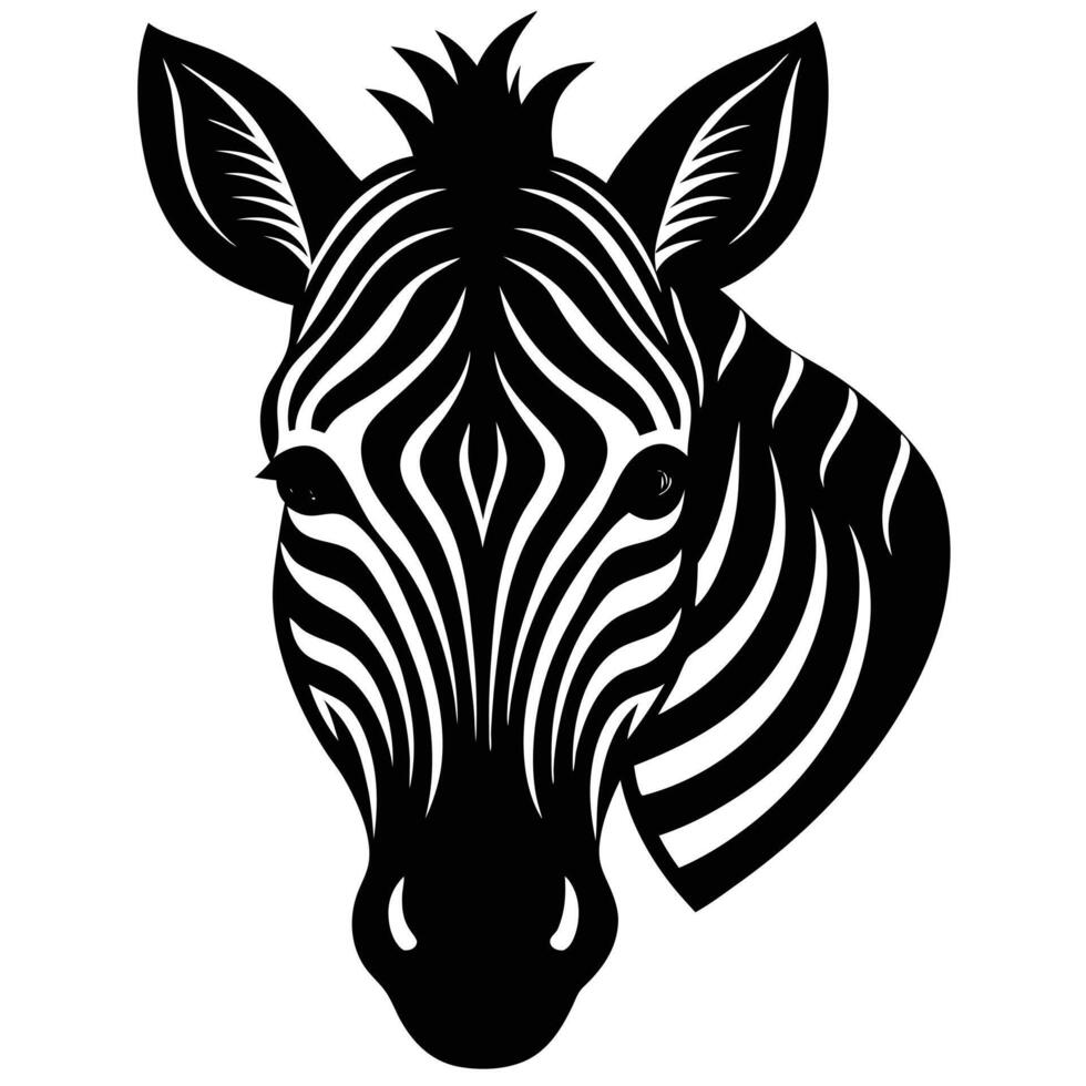 Zebra head silhouette vector