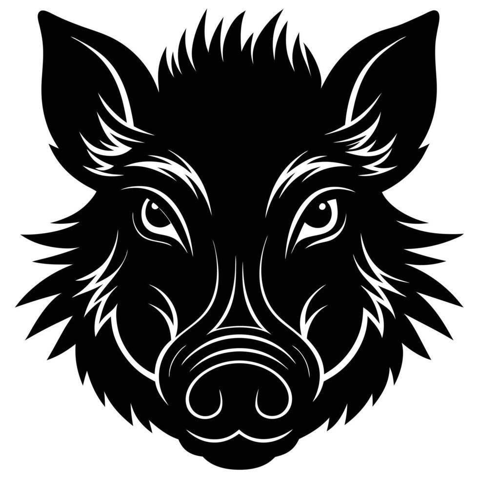 Wild boar head vector