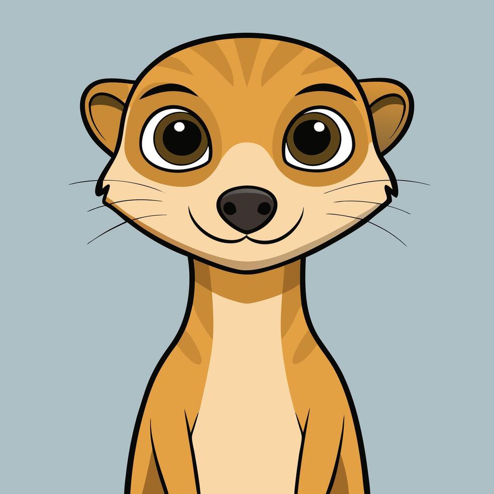A cartoon meerkat with big eyes and a big nose vector