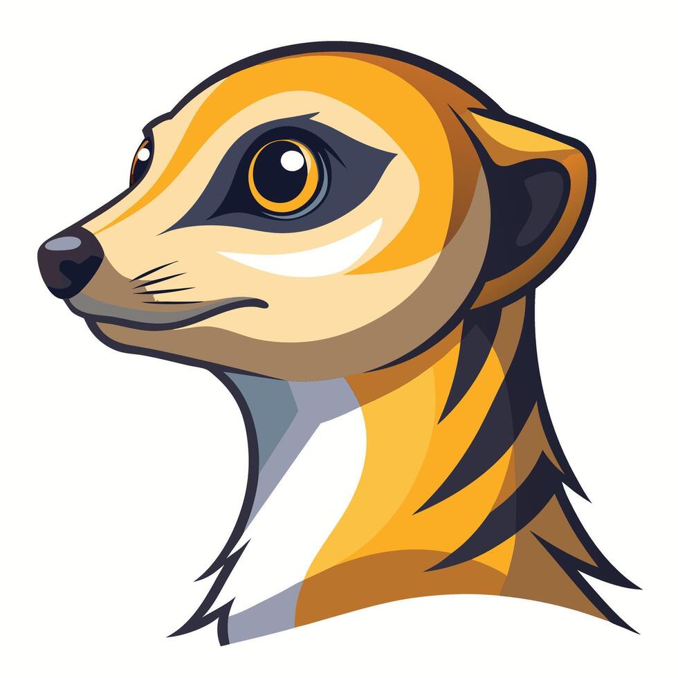 illustration of meerkat head isolated on white background vector