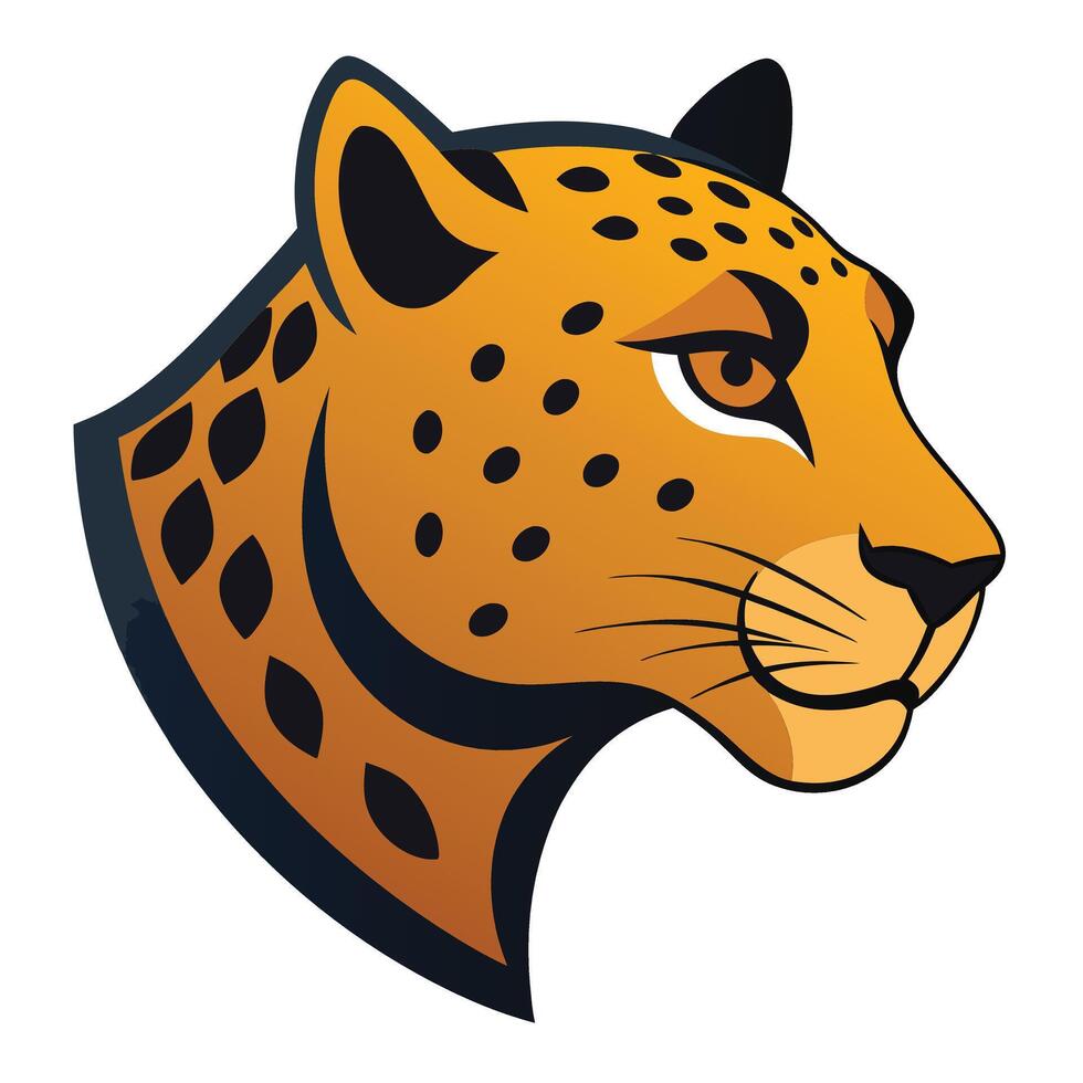 The head of a leopard is shown on a white background vector