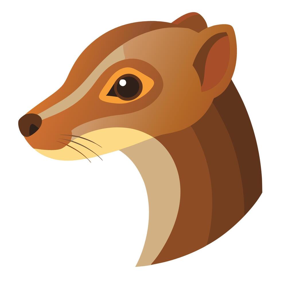 A brown animal head with a long nose vector