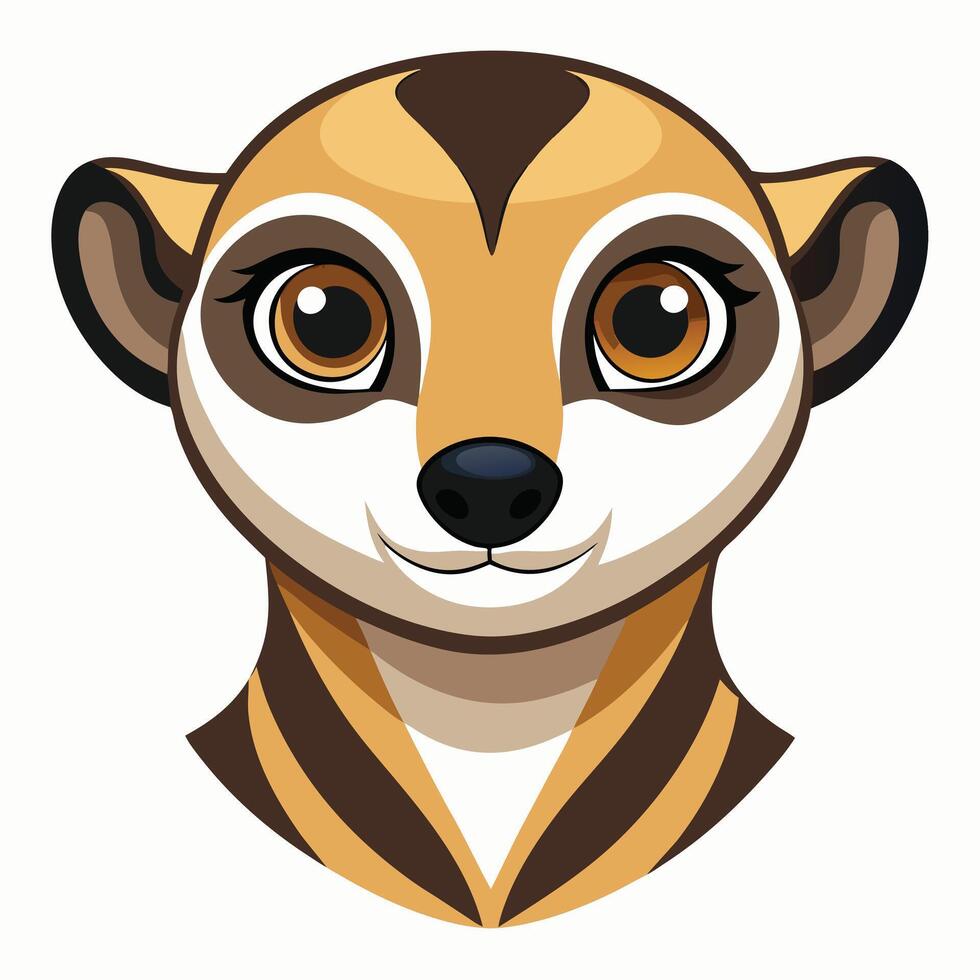 A cartoon meerkat head on a white background vector