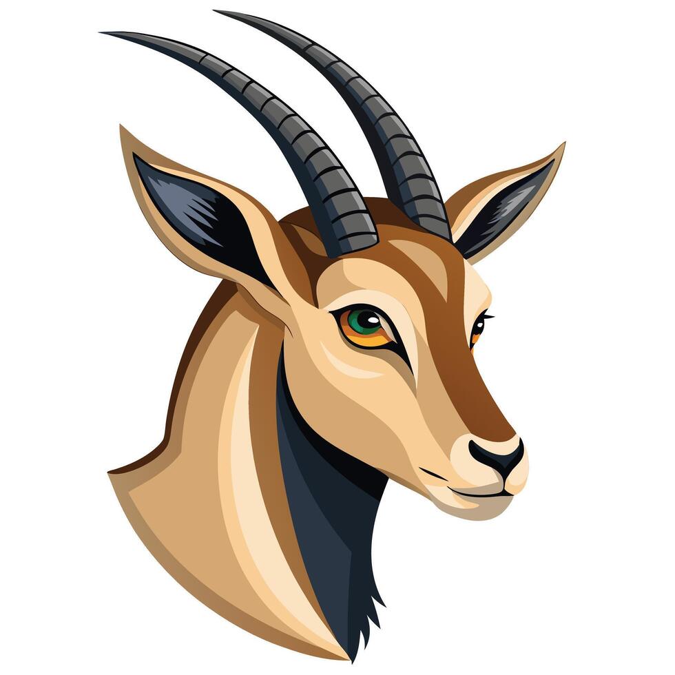 Head of gazelle illustration vector