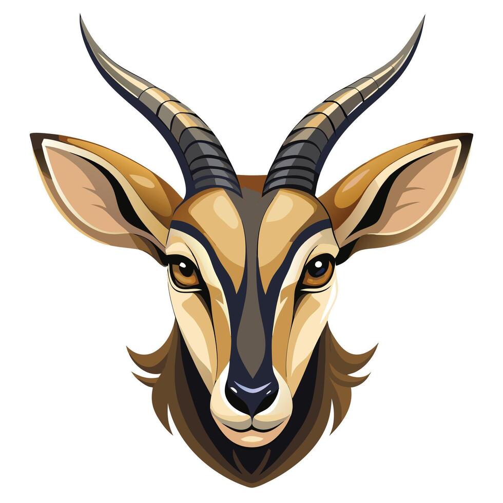 illustration of a gazelle head isolated on white background vector