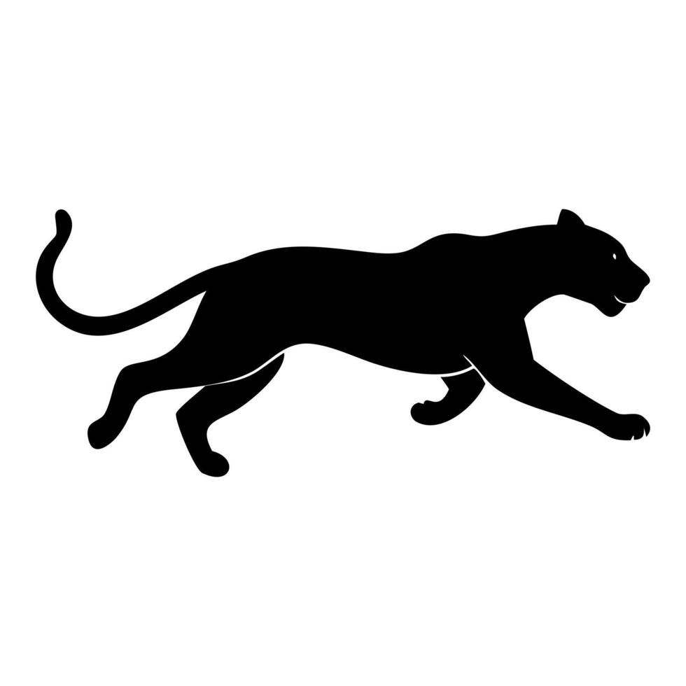 Elegant Leopard Black and White Wild Animal Art vector
