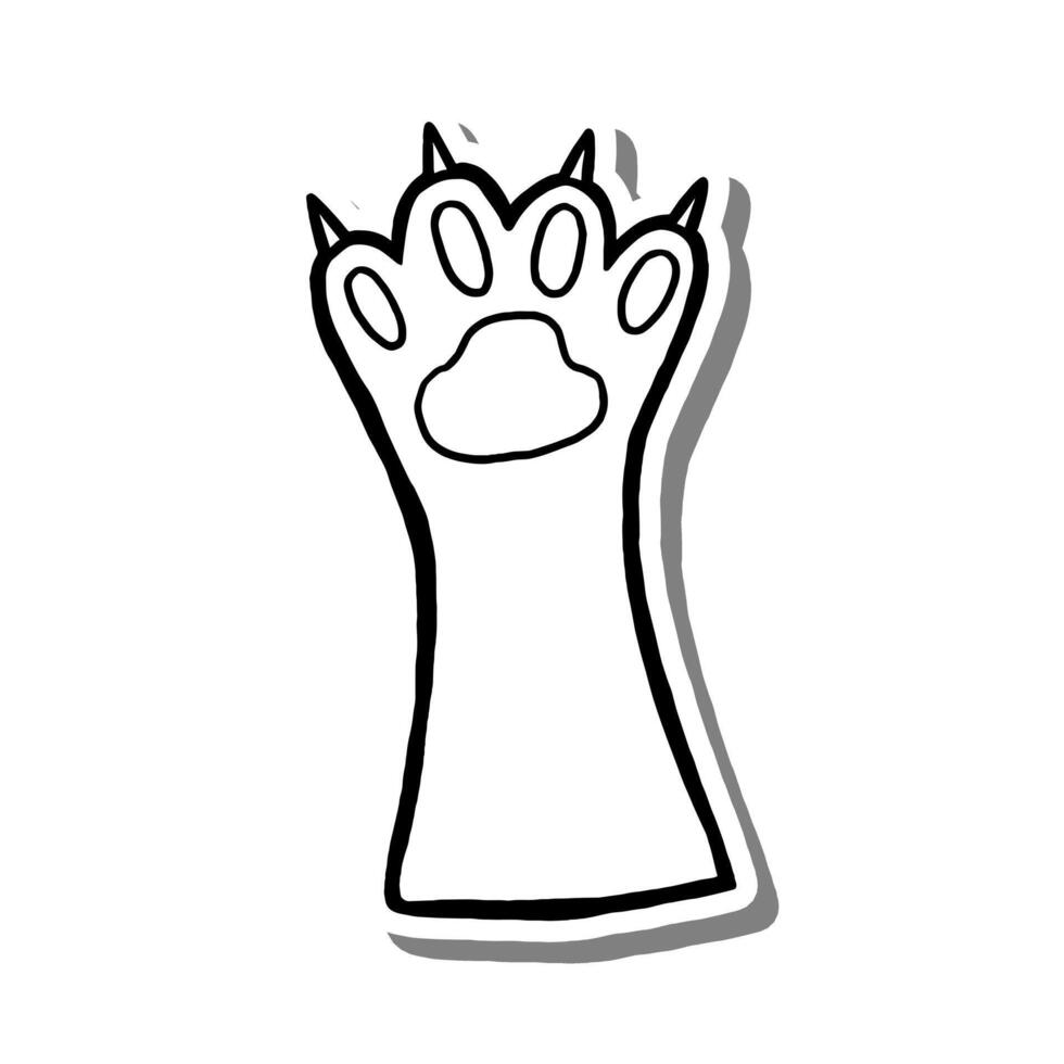 Hand Drawn Cute Cat Leg Paw Spread Claws. Illustration about Animal. vector