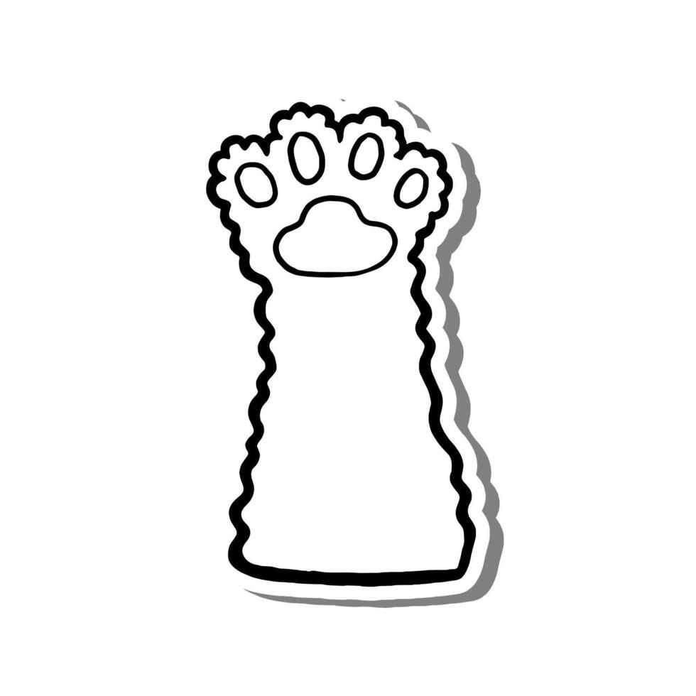 Hand Drawn Fluffy Cute Cat Leg Paw. Illustration about Animal. vector