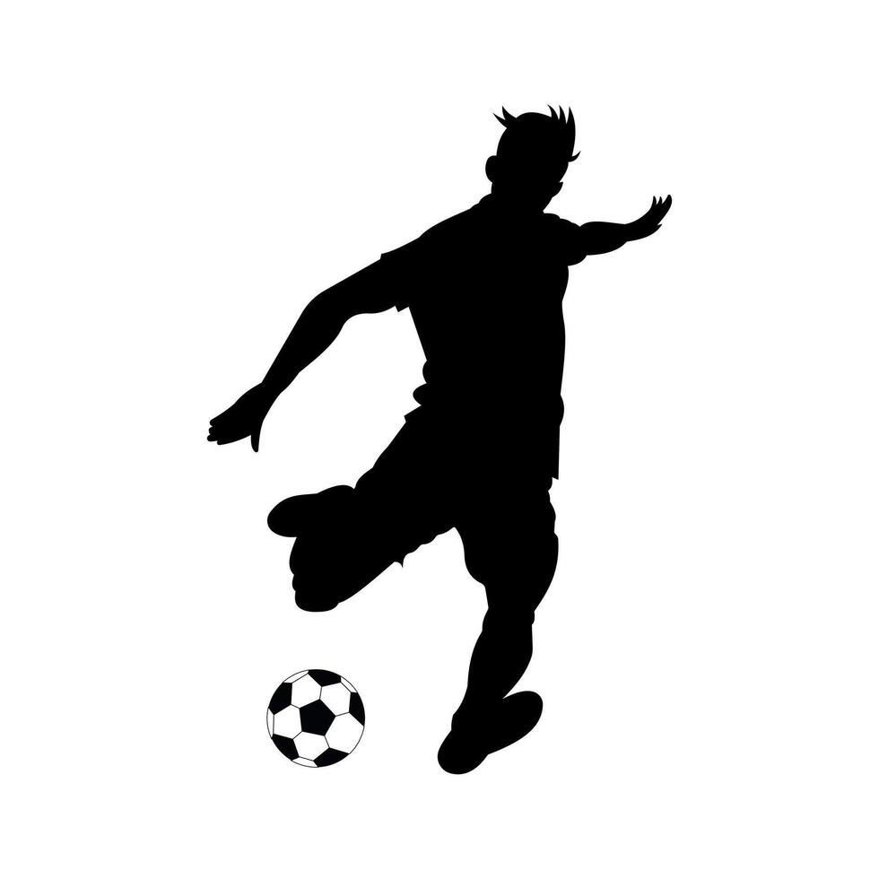 football soccer player silhouette isolated on white background vector