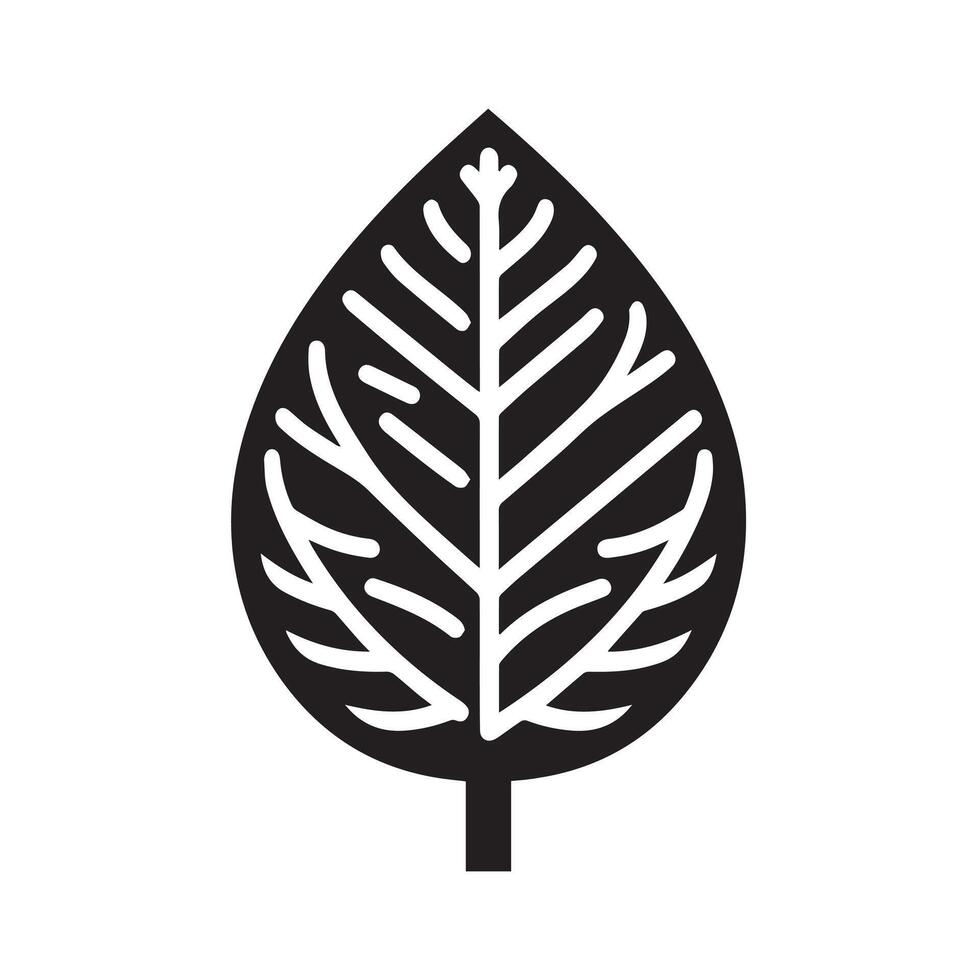 Stylish Black and White Leaf Graphic vector