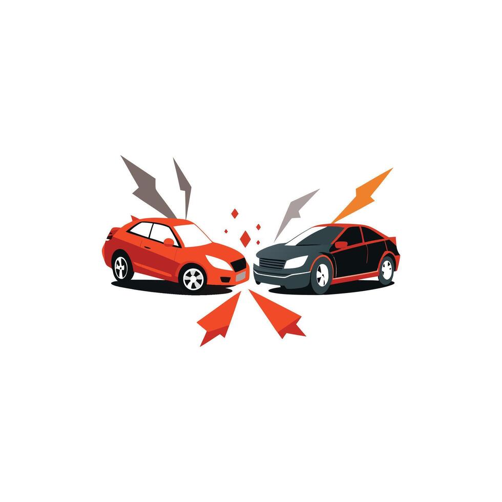 Realistic Car Crash Illustration Design vector