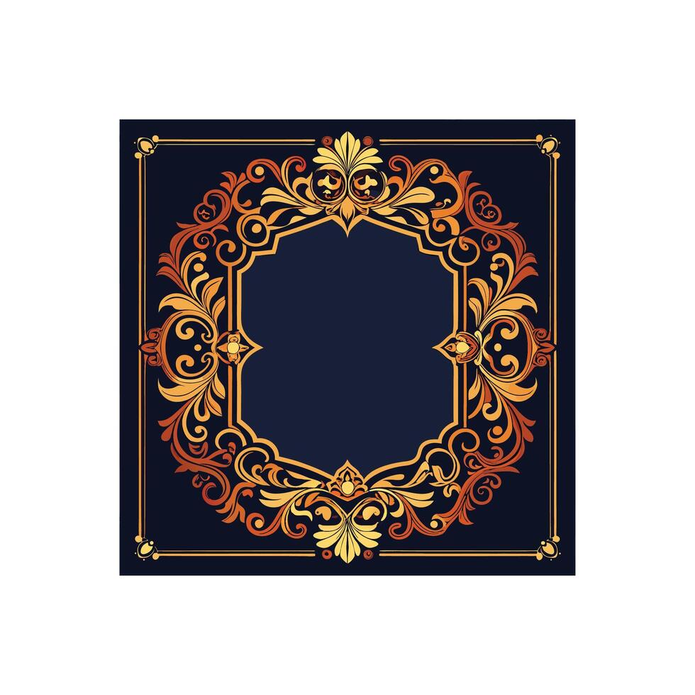 Vintage Ornate Border Frame Illustration Design vector