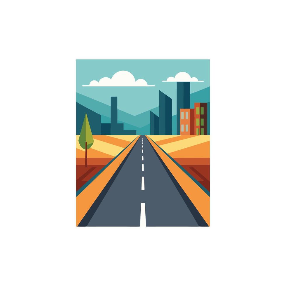 Highway Journey Road Illustration Design vector