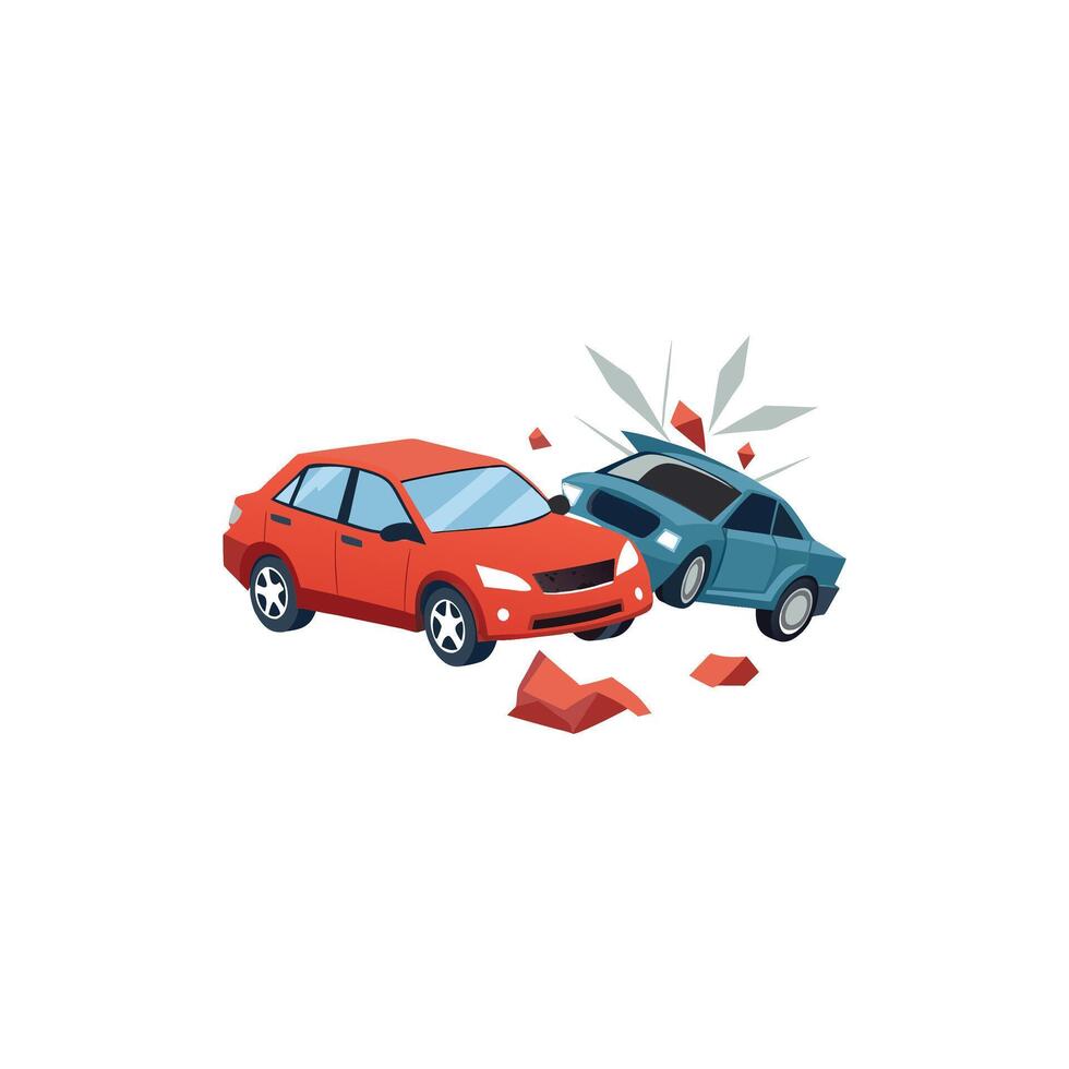 Damaged Vehicle Crash Illustration Design vector