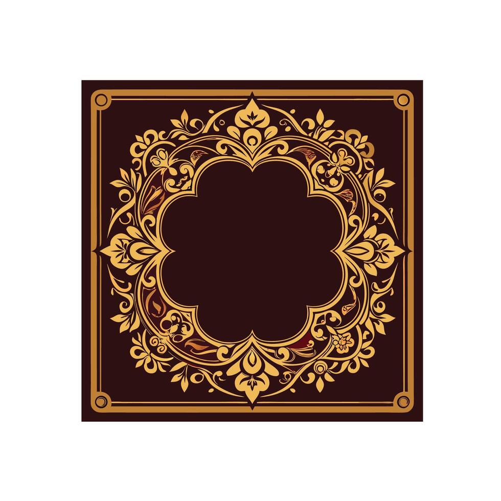 Retro Styled Ornamental Border Frame Illustration vector