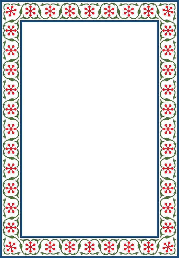 square colored national Persian ornament. Rectangle, frame, border, ethnic pattern of peoples of Iran, Iraq, Tajikistan vector