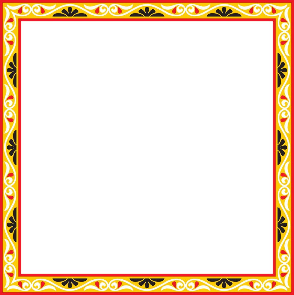 gold and green square classic byzantine ornament. Rectangle, border, Ancient Greece, Eastern Roman Empire frame. Russian Orthodox Church vector
