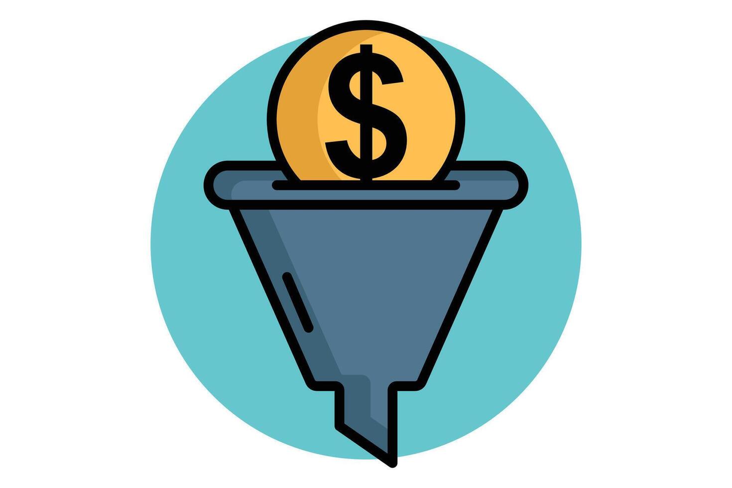 Sales funnel icon. colored outline icon style. icon related to digital marketing. business elements illustration vector
