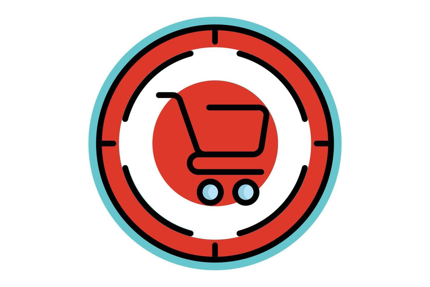 Targeting icon. colored outline icon style. icon related to digital market. business elements illustration vector