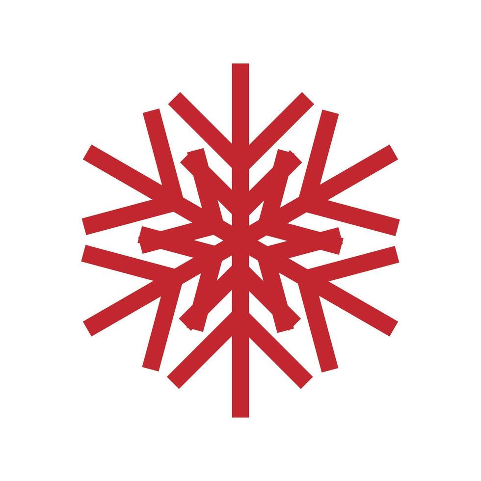 Red snowflakes icon on white background. vector