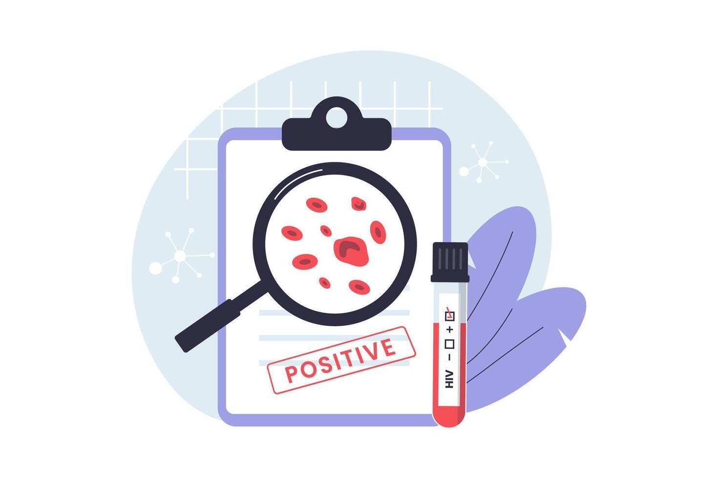 HIV Testing and Diagnosis Concept Illustration vector