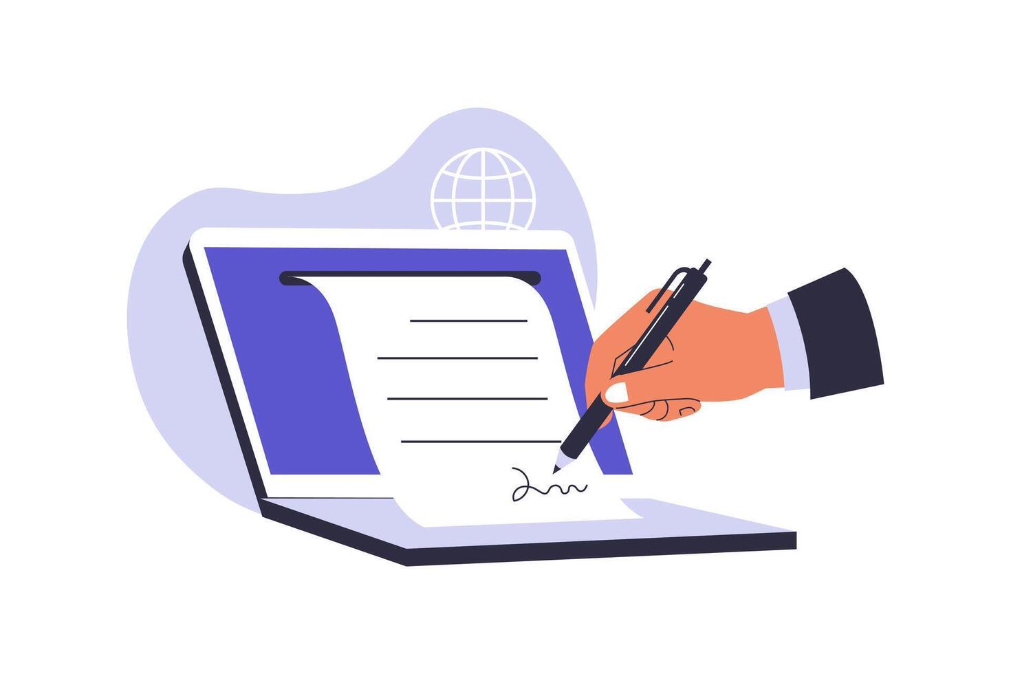 Digital Document Signing and E-Signature Technology vector
