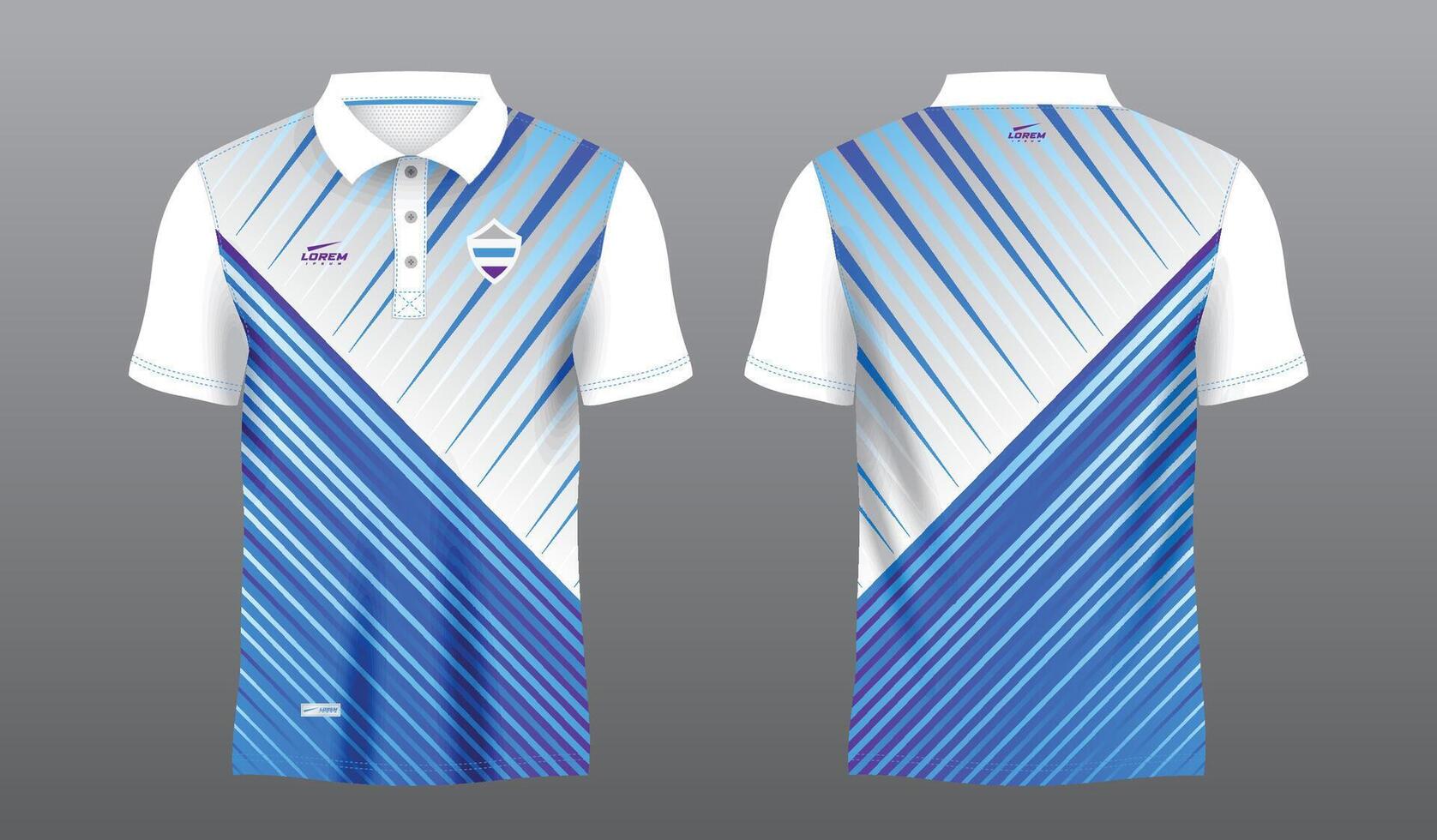 abstract blue white sublimation shirt design for polo sport jersey template vector