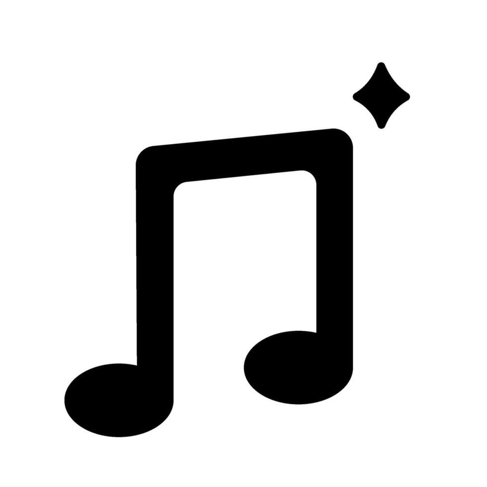 Black musical note icon on white background. vector