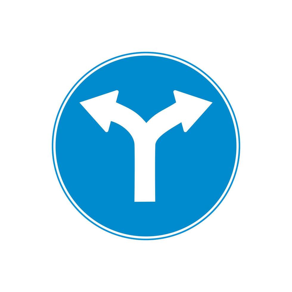 Junction Ahead road sign in blue and white isolated on white background. vector