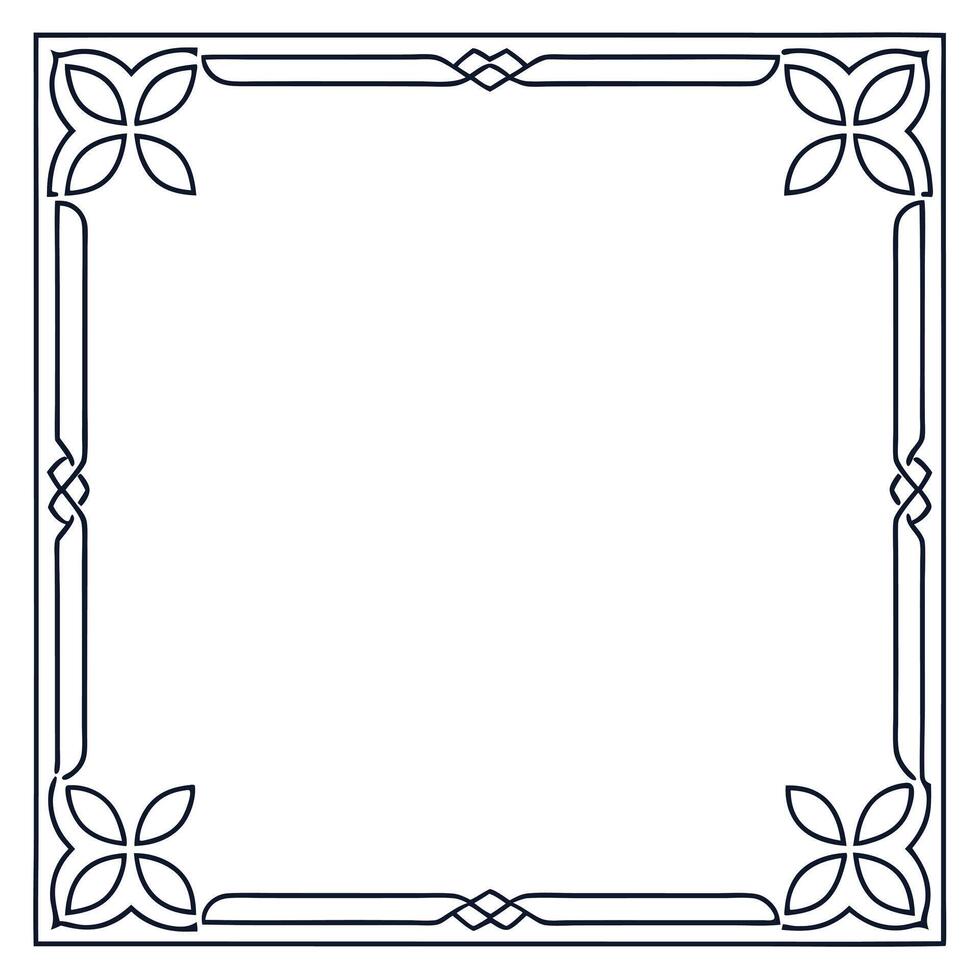 Intricate Floral Border Design with Symmetrical Patterns vector