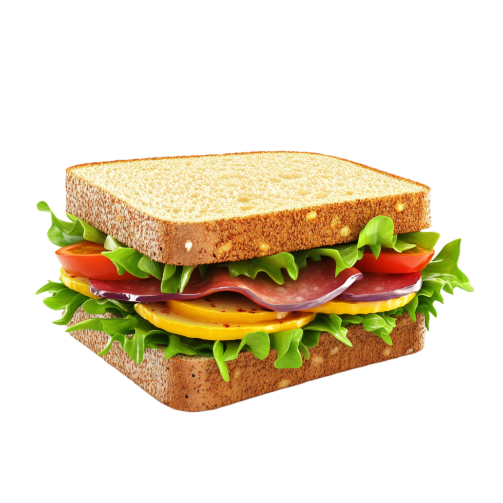 Freshly Made Sandwich with Lettuce and Tomato png