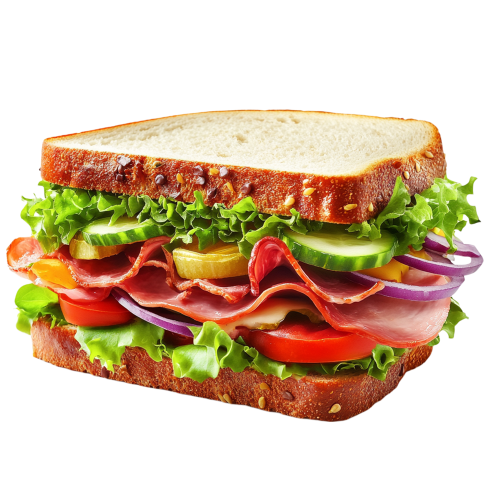 Double Layered Club Sandwich with Fresh Ingredients png
