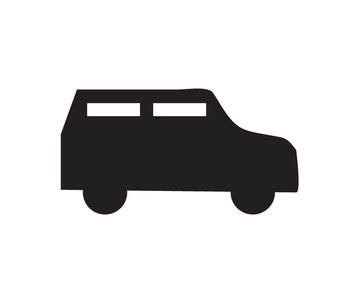 a black van icon on a white background vector