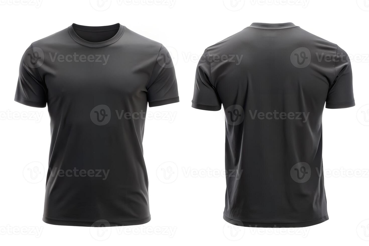 Black T-Shirt Front and Back View for Apparel Mockups photo
