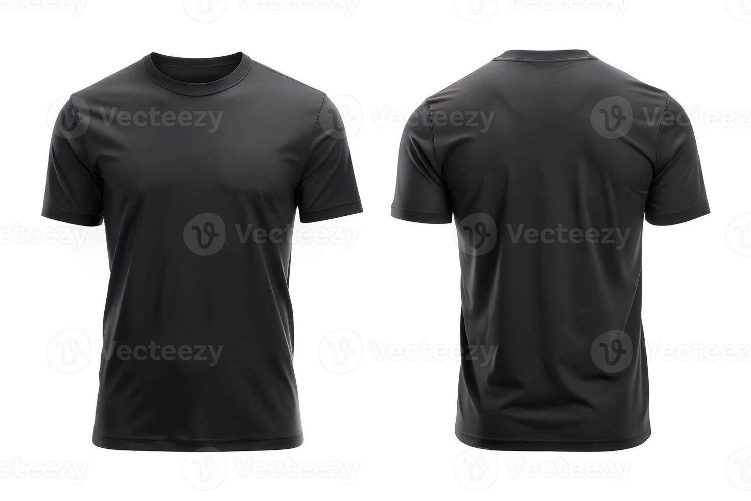 Black T-Shirt Front and Back View for Apparel Mockups. photo