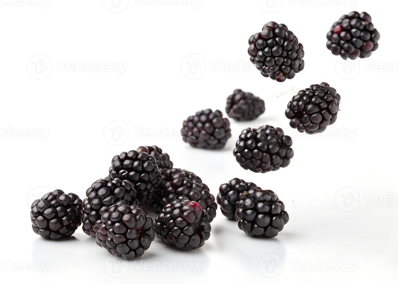 Multiple Blackberries in Motion Isolated on White photo